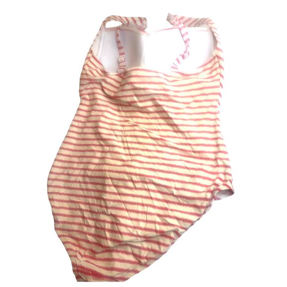 Niptuck Swim Red White Stripe One Pc Swim Suit M  Adjustable Straps and Bra - Picture 2 of 7